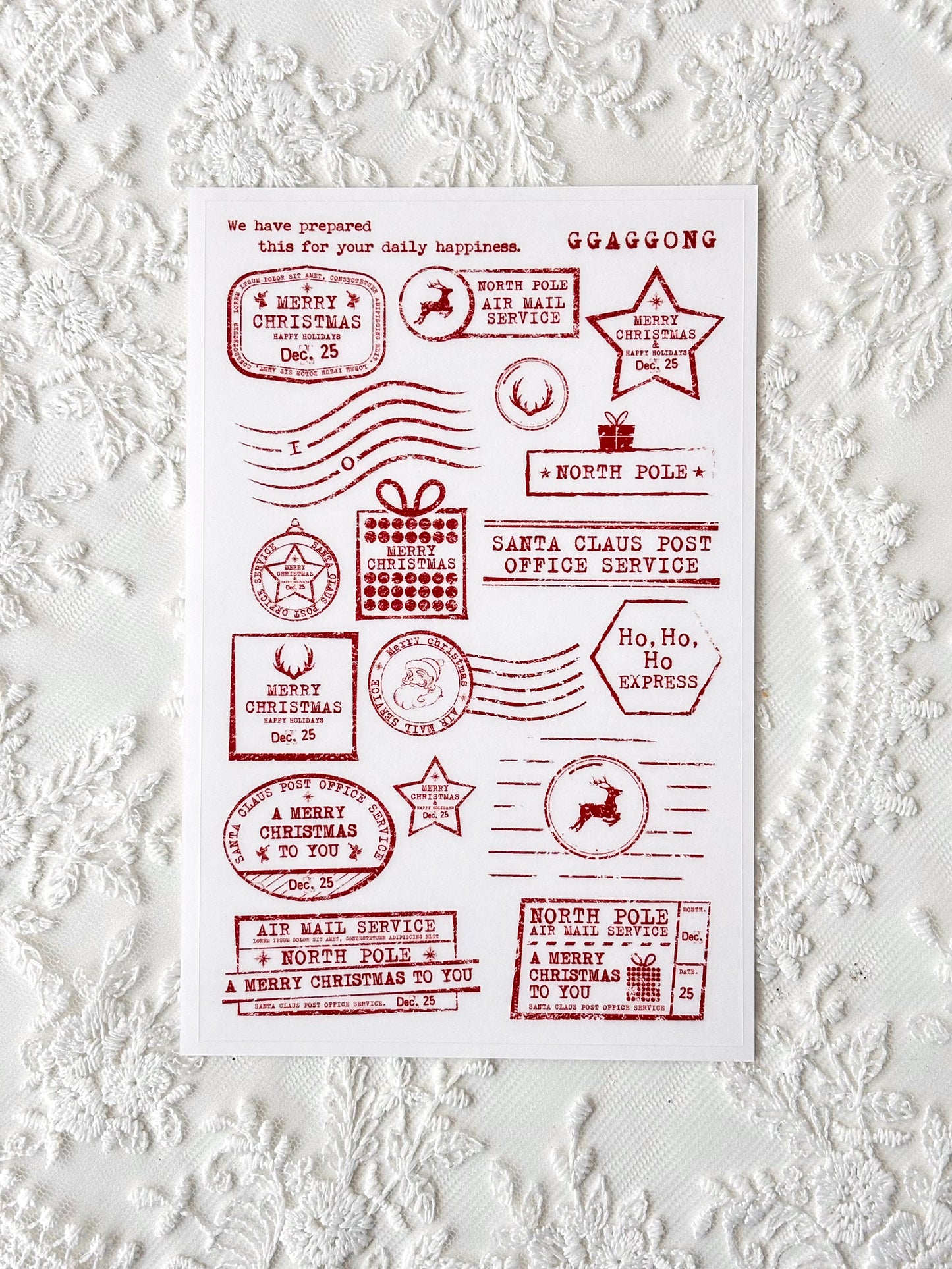 聖誕郵戳 PET貼紙包