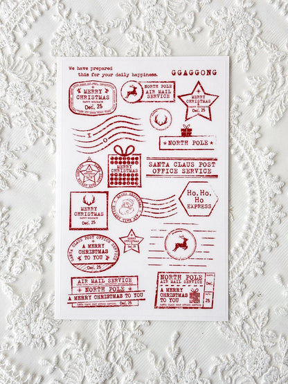 聖誕郵戳 PET貼紙包