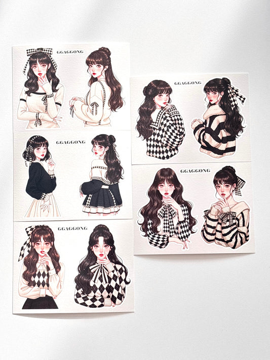 格紋女孩 便箋包