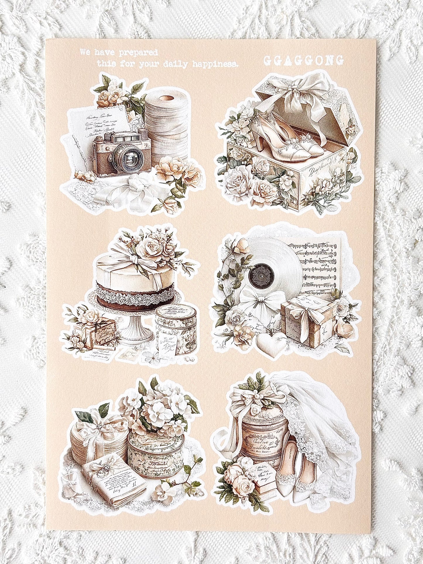 米色婚禮小物 模造紙貼紙包