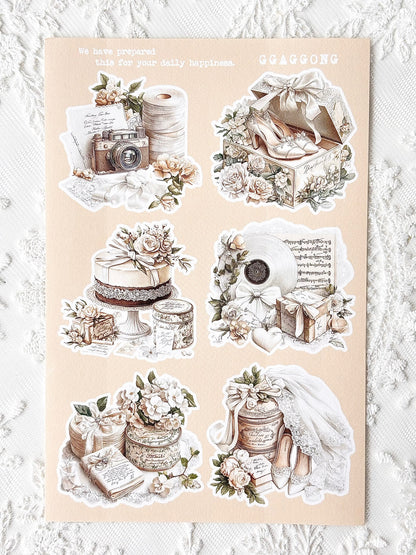 米色婚禮小物 模造紙貼紙包