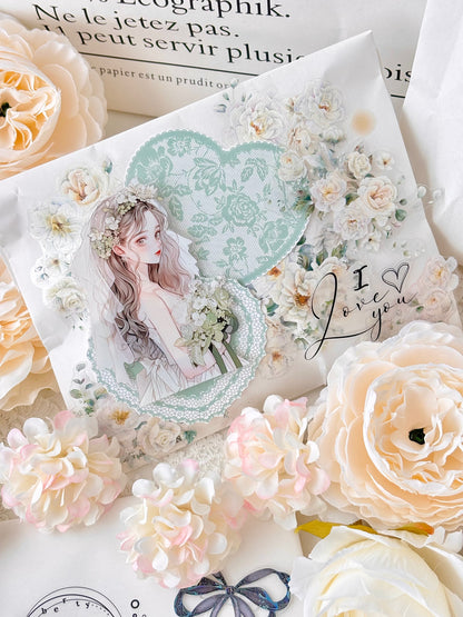 心型蕾絲框 便箋本套組