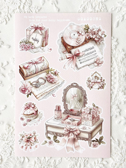 粉紅色婚禮小物 模造紙貼紙包