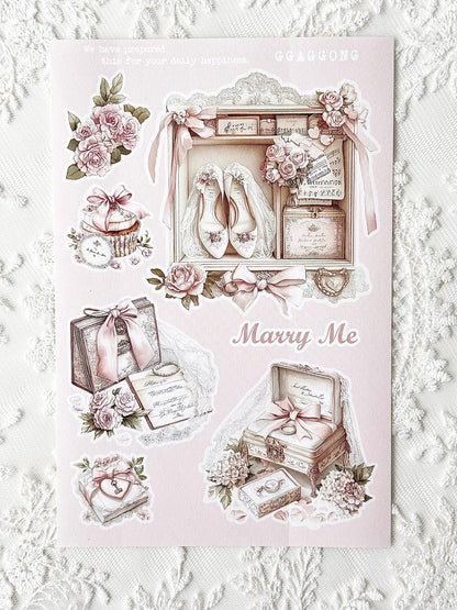 粉紅色婚禮小物 模造紙貼紙包