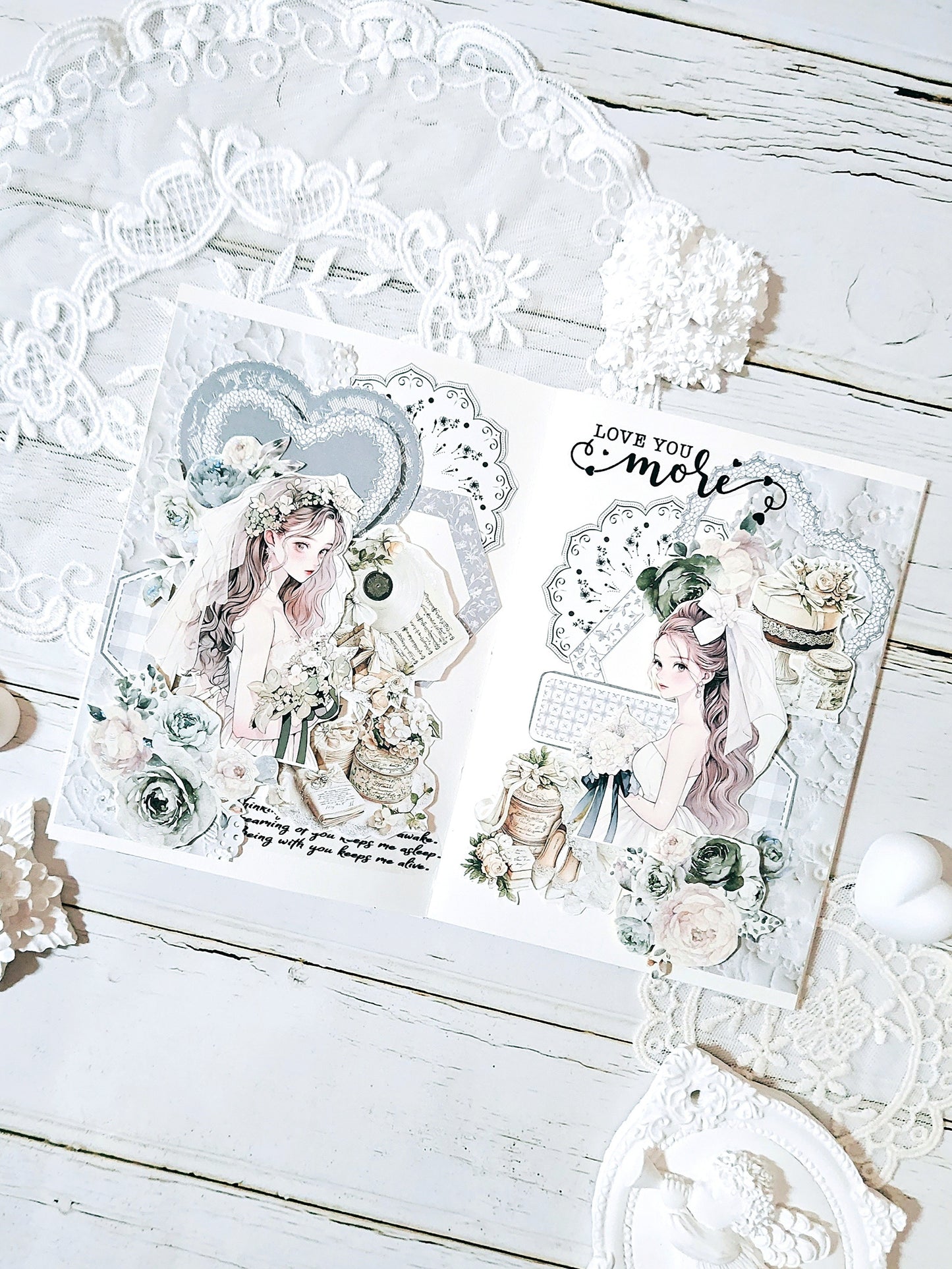 心型蕾絲框 便箋本套組