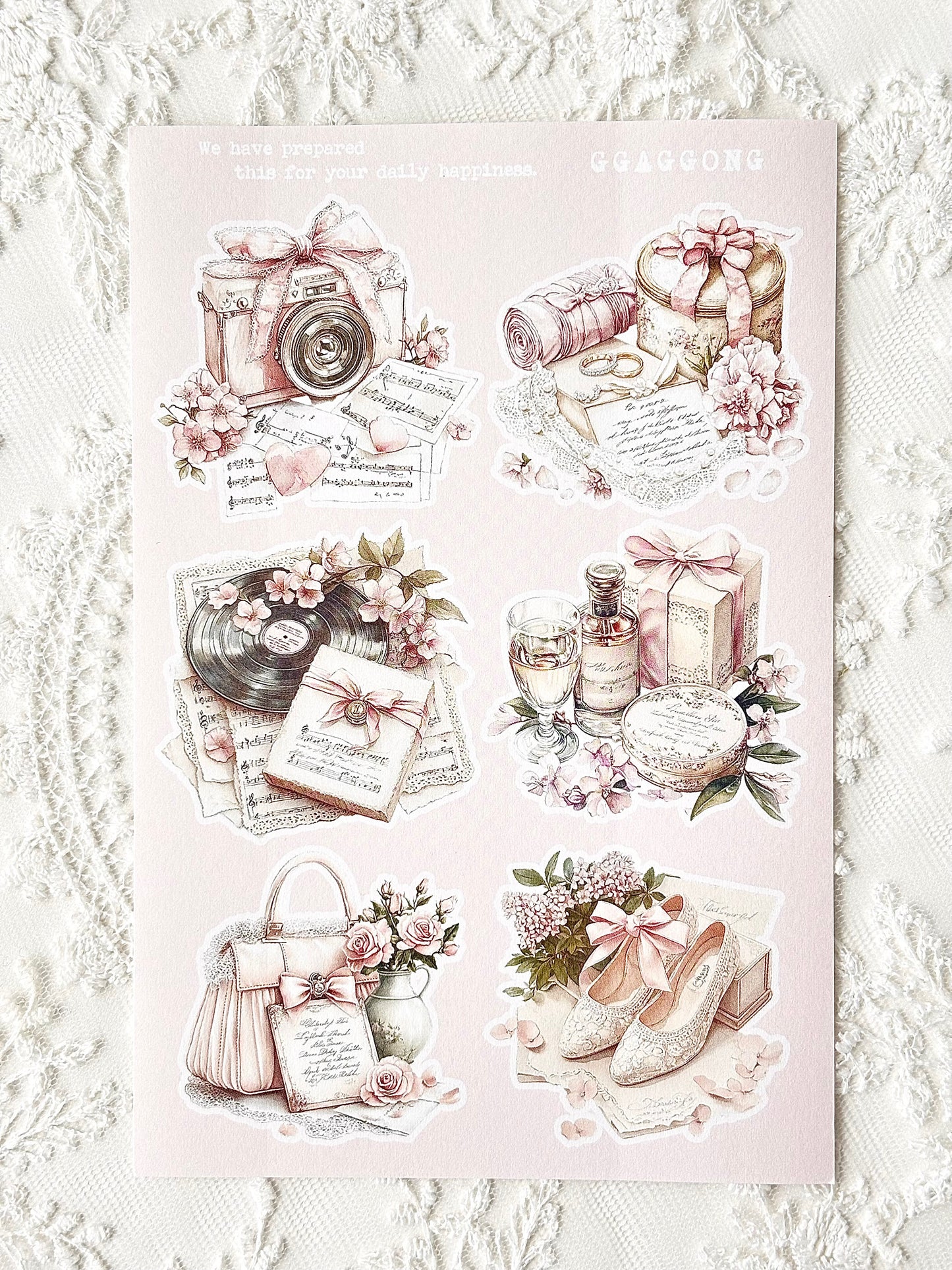 粉紅色婚禮小物 模造紙貼紙包