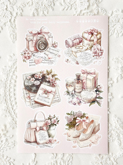 粉紅色婚禮小物 模造紙貼紙包
