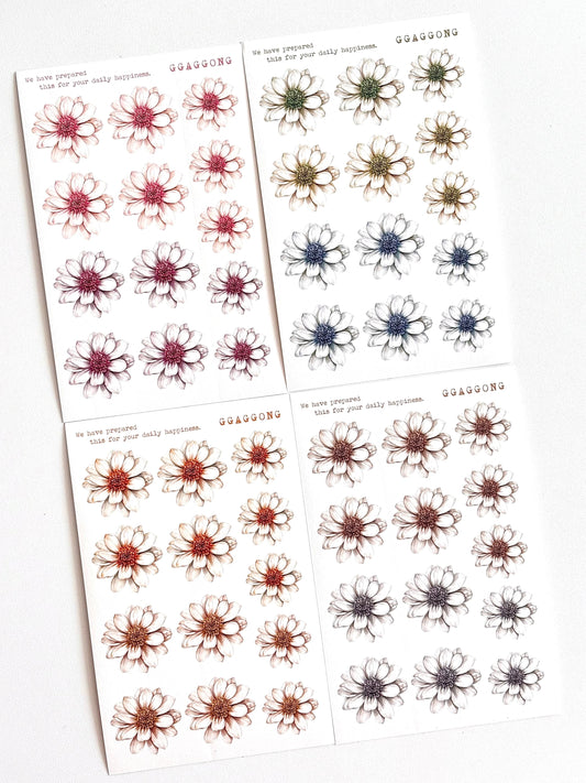 冬日雛菊 模造紙貼紙包