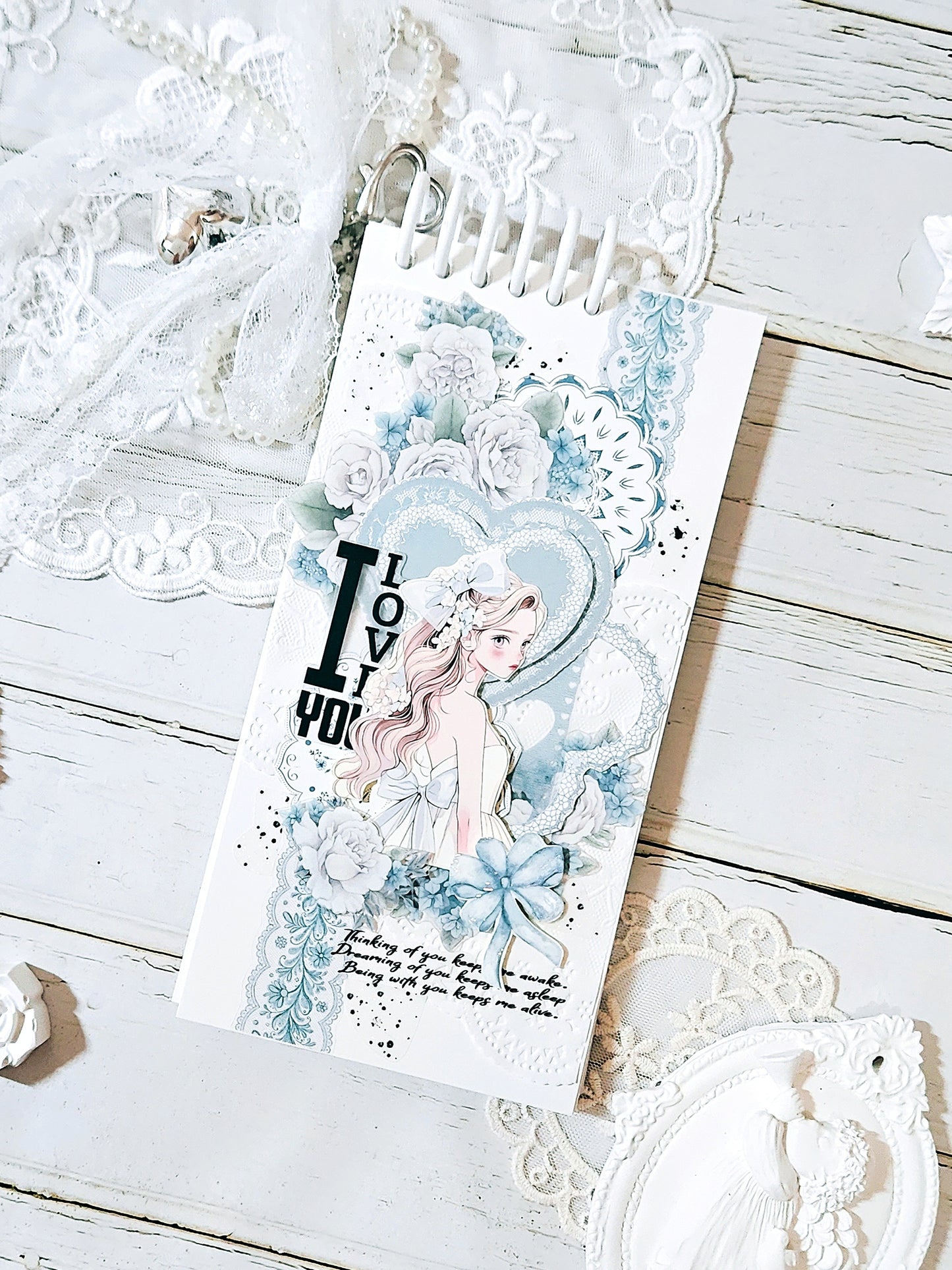 心型蕾絲框 便箋本套組