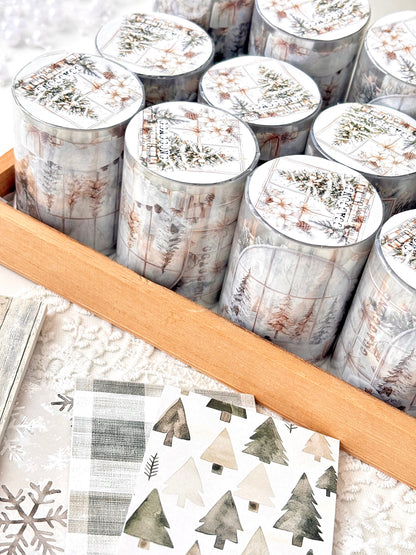 白色聖誕 亮面PET紙膠帶