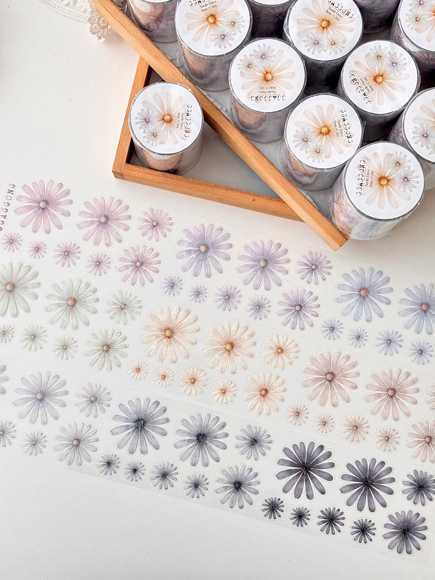 日照雛菊 亮面PET紙膠帶 (割型)