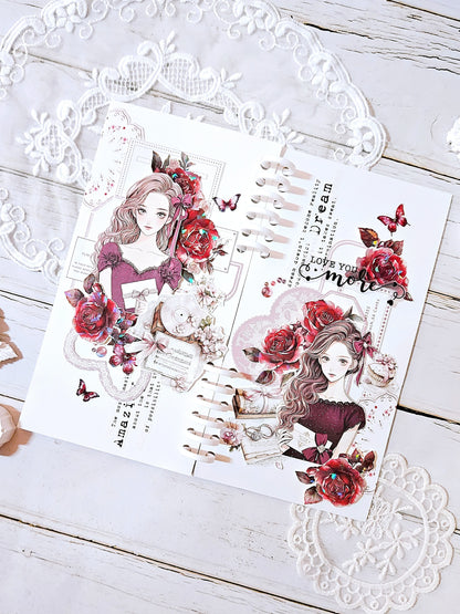 心型蕾絲框 便箋本套組