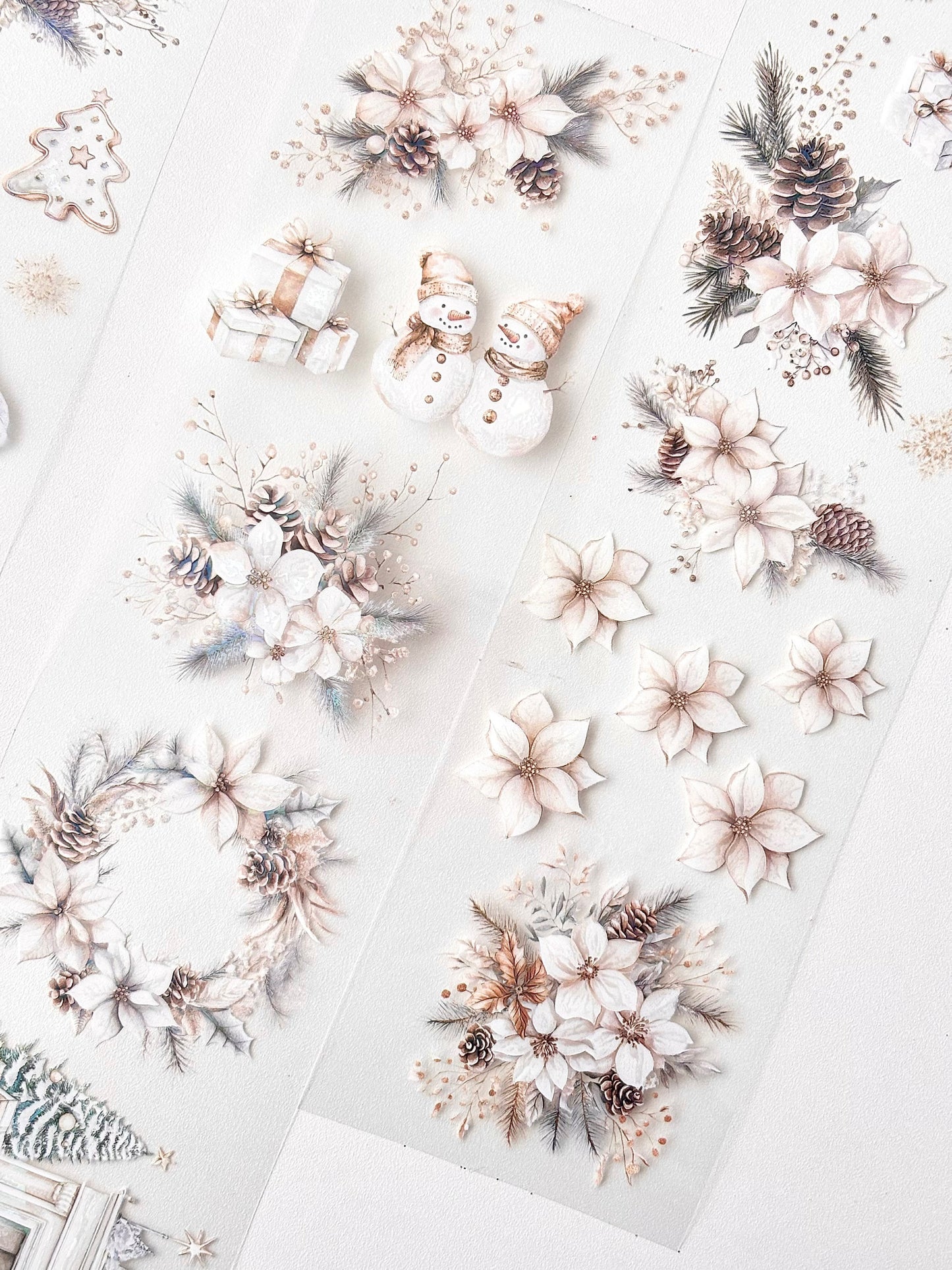 白色聖誕 亮面PET紙膠帶