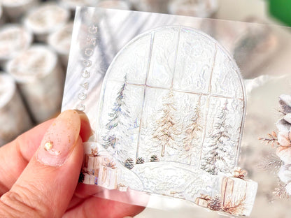 白色聖誕 亮面PET紙膠帶