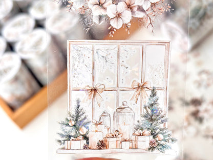 白色聖誕 亮面PET紙膠帶