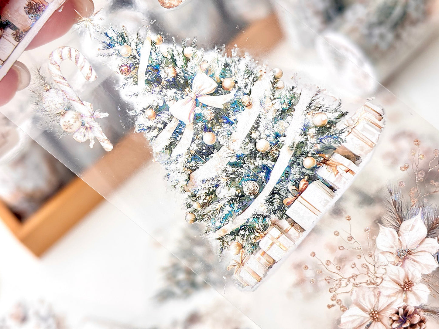 白色聖誕 亮面PET紙膠帶