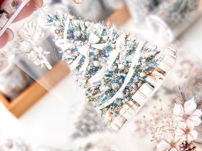 白色聖誕 亮面PET紙膠帶