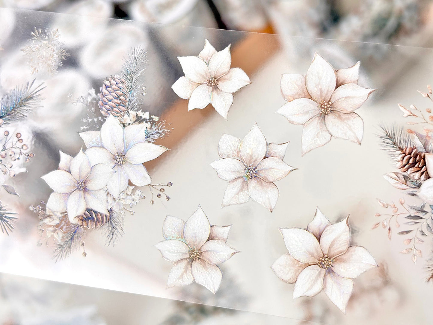 白色聖誕 亮面PET紙膠帶