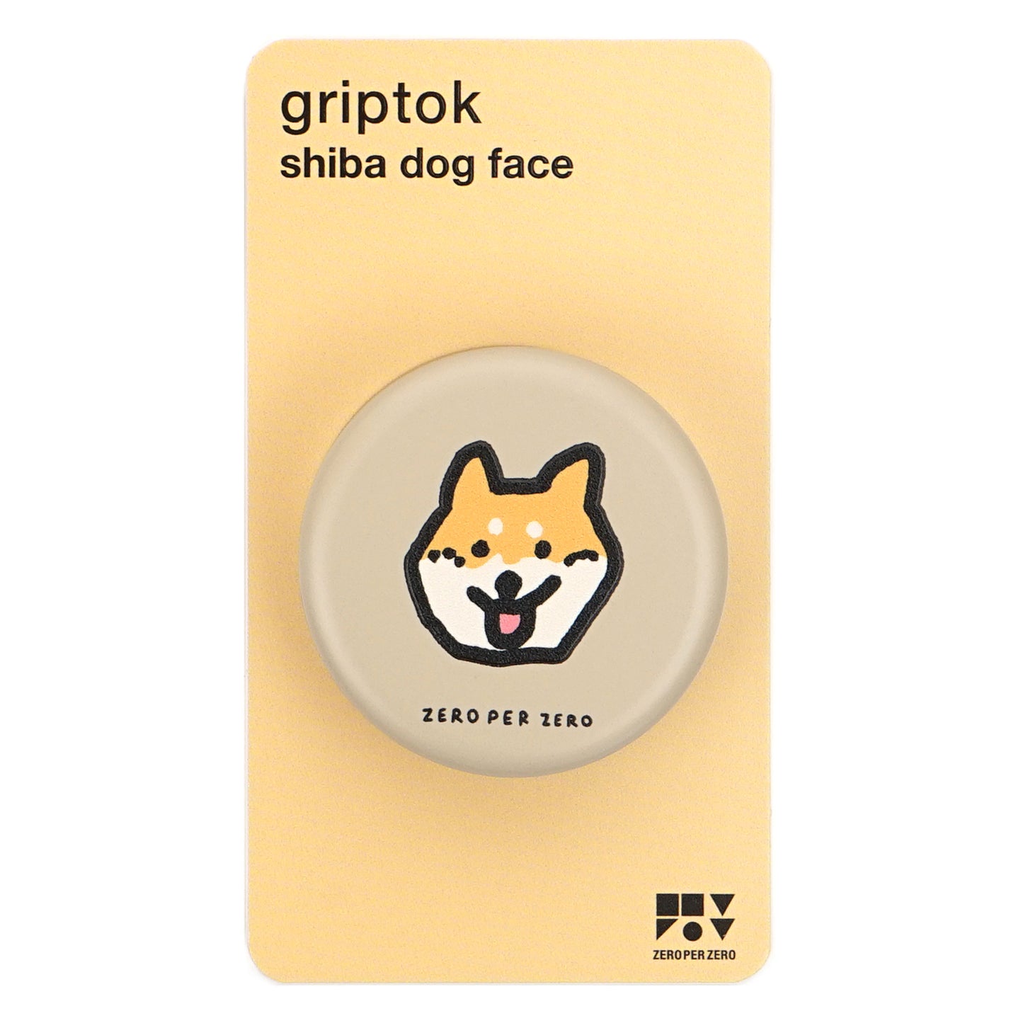 ZERO PER ZERO 三段式手機氣囊支架 柴犬臉 米色