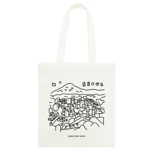 ZERO PER ZERO 帆布袋 首爾景色2 (白色)
