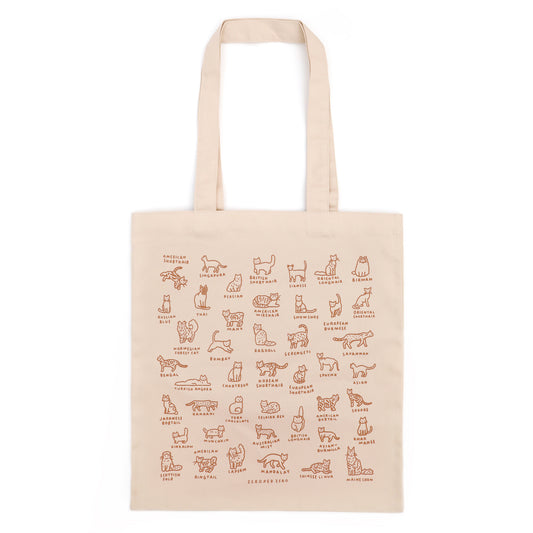 ZERO PER ZERO 帆布袋 小貓圖鑑 (米色)