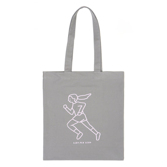 ZERO PER ZERO 帆布袋 奔跑女孩 (灰色)